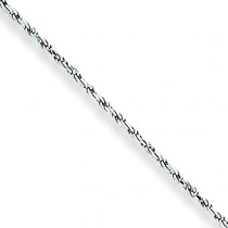 10k White Gold 18 inch 1.20 mm Machine Made Rope Collar Necklace