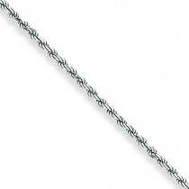 10k White Gold 8 inch 2.00 mm  Rope Chain Bracelet