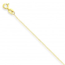 14k Yellow Gold 16 inch 0.51 mm Carded Pendant Curb Choker Necklace