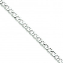 14k White Gold 7 inch 5.25 mm Light Curb Chain Bracelet