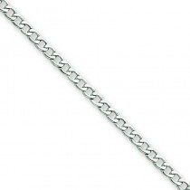 14k White Gold 7 inch 2.50 mm Light Curb Chain Bracelet