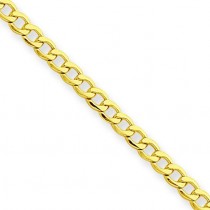 14k Yellow Gold 10 inch 2.50 mm Light Curb Ankle Bracelet