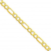 14k Yellow Gold 7 inch 4.75 mm Light Figaro Chain Bracelet