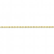 14k Yellow Gold 6 inch 1.80 mm Extra Light Diamond-cut Rope Chain Bracelet