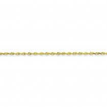 14k Yellow Gold 6 inch 2.50 mm Extra Light Diamond-cut Rope Chain Bracelet