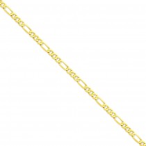 14k Yellow Gold 7 inch 5.25 mm Flat Figaro Chain Bracelet