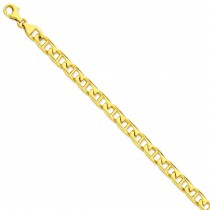 14k Yellow Gold 8 inch 9.00 mm Hand-polished Link Chain Bracelet