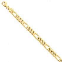 14k Yellow Gold 8 inch 7.00 mm Hand-polished Link Chain Bracelet