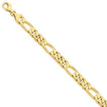 14k Yellow Gold 8 inch 8.00 mm Hand-polished Link Chain Bracelet