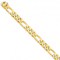 14k Yellow Gold 8 inch 9.00 mm Hand-polished Link Chain Bracelet