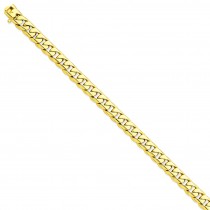 14k Yellow Gold 8 inch 8.75 mm Hand-polished Curb Chain Bracelet