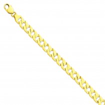 14k Yellow Gold 8 inch 9.25 mm Hand-polished Link Chain Bracelet