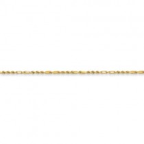 14k Yellow Gold 9 inch 1.25 mm Diamond-cut Milano Rope Ankle Bracelet