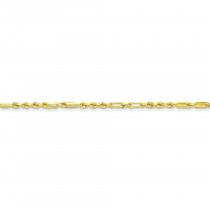 14k Yellow Gold 7 inch 2.50 mm Diamond-cut Milano Rope Chain Bracelet