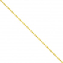 14k Yellow Gold 7 inch 2.00 mm  Singapore Chain Bracelet