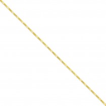 14k Yellow Gold 24 inch 1.25 mm Flat Figaro Chain Necklace