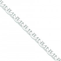 Sterling Silver 7 inch 7.00 mm  Anchor Chain Bracelet