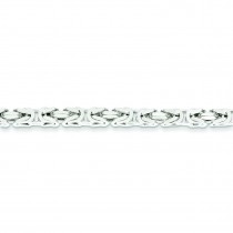 Sterling Silver 7 inch 4.25 mm  Byzantine Chain Bracelet