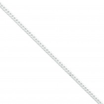 Sterling Silver 8 inch 3.20 mm Beveled Curb Chain Bracelet