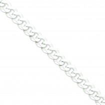 Sterling Silver 8 inch 13.00 mm Beveled Curb Chain Bracelet