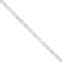 Sterling Silver 7 inch 5.00 mm Hollow Loose Rope Chain Bracelet