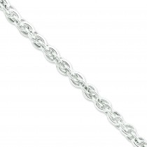 Sterling Silver 7.50 inch 8.85 mm Hollow Loose Rope Chain Bracelet