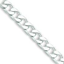 Sterling Silver 7 inch 6.20 mm  Curb Chain Bracelet