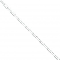 Sterling Silver 7 inch 4.25 mm Elongated Open Link Chain Bracelet