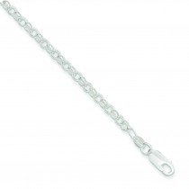 Sterling Silver 7 inch 3.65 mm Rolo Chain Bracelet