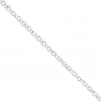 Sterling Silver 8 inch 4.75 mm Fancy Patterned Rolo Chain Bracelet