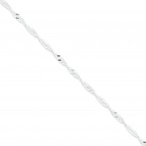 Sterling Silver 7 inch 3.00 mm Singapore Chain Bracelet