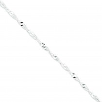 Sterling Silver 7 inch 3.50 mm Singapore Chain Bracelet