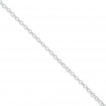 Sterling Silver 16 inch 3.40 mm  Rolo Choker Necklace