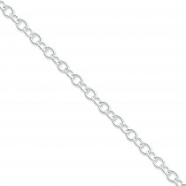 Sterling Silver 16 inch 5.30 mm Oval Cable Choker Necklace