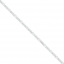 Sterling Silver 7 inch 3.00 mm  Figaro Chain Bracelet