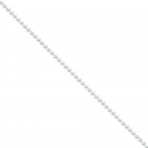 Sterling Silver 16 inch 2.35 mm  Bead Choker Necklace