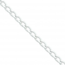 Sterling Silver 7 inch 6.80 mm Open Link Chain Bracelet