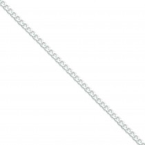 Sterling Silver 7 inch 3.65 mm Open Curb Chain Bracelet