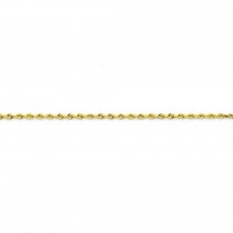 14k Yellow Gold 7 inch 2.25 mm Diamond-cut Quadruple Rope Chain Bracelet