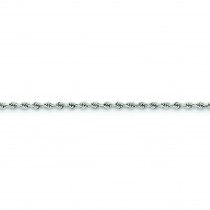 14k White Gold 7 inch 2.75 mm Handmade Regular Rope Chain Bracelet