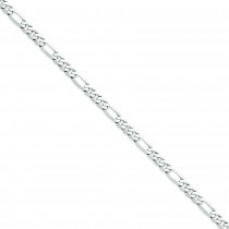 14k White Gold 7 inch 6.00 mm  Figaro Chain Bracelet
