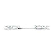 Polished Engravable Figaro Link ID Bracelet in Sterling Silver
