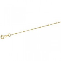 14k Yellow Gold 16 inch 1.00 mm Bead Curb Choker Necklace