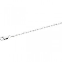 14k White Gold 20 inch 2.00 mm  Bead Chain Necklace
