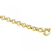 14k Yellow Gold 7 inch 6.50 mm Rolo Chain Bracelet