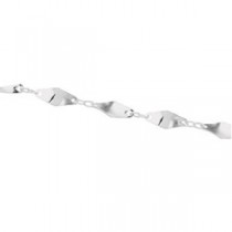 Sterling Silver 7 inch 3.00 mm Twisted Bar Fancy Chain Bracelet