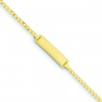 6in Engravable Curb Link Baby/Child ID Bracelet in 14k Yellow Gold