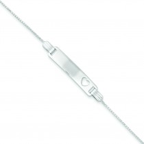 Baby ID with Cut-out Heart Bracelet in Sterling Silver