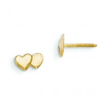 Double Heart Earrings in 14k Yellow Gold