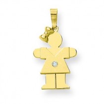 Diamond Child Pendant in 14k Yellow Gold 